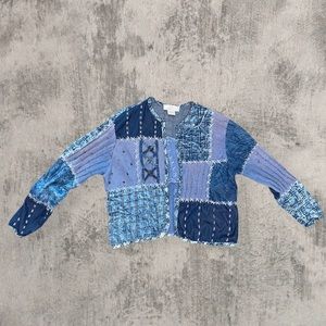 Blue Patchwork Sweater